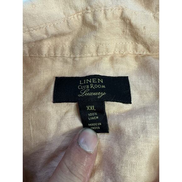 Club Room Luxury Men's Linen Button Down Shirt Peach Size 2XL XXL - Picture 3 of 4